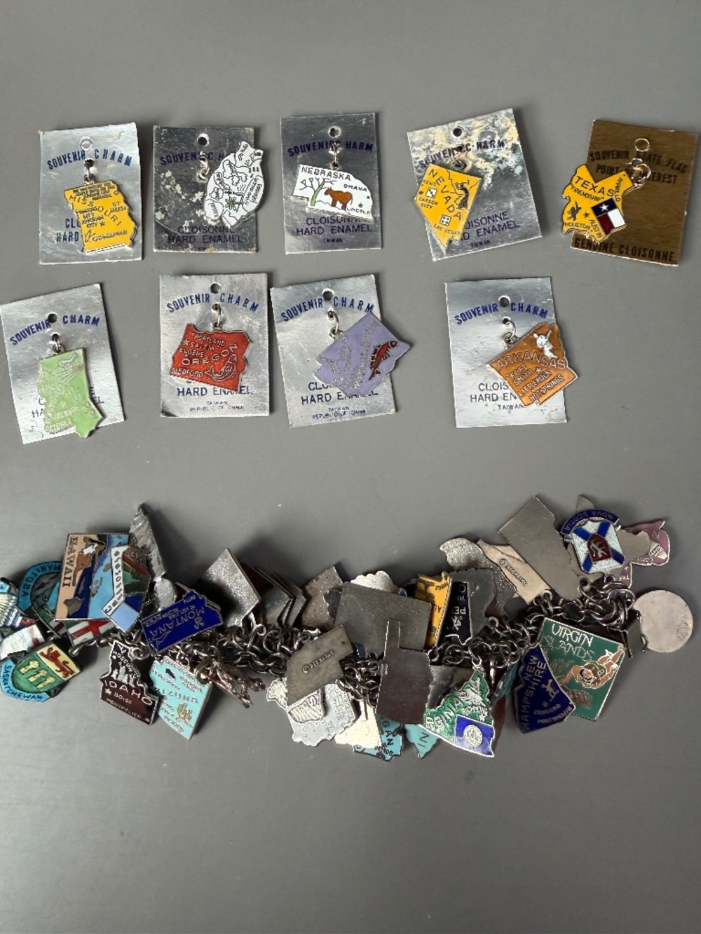 Vintage Enamel and Sterling Silver 50 States Plus 6 Canadian Provinces & More